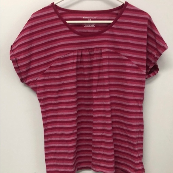 BASIC Editions Cuffed Sleeve Semi Pleated Top Size Large T266 - Picture 6 of 8